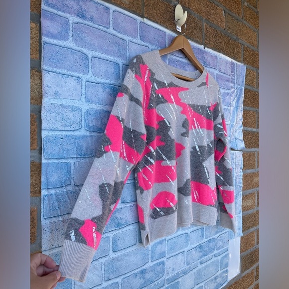 BRODIE CASHMERE METALLIC CAMO SWEATER SZ SMALL - Picture 2 of 7